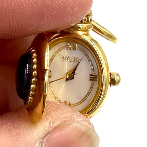 Vintage ECCLISSI WRIST WATCH Gold Plated Heart Ch… - image 2