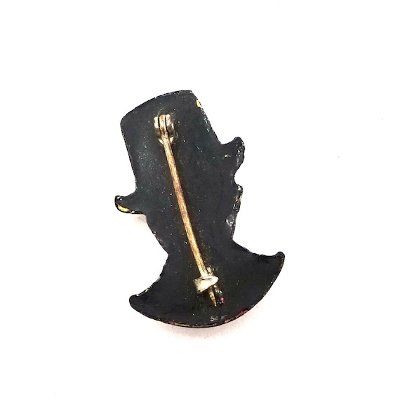 Vintage CHARLIE MC CARTHY Pin Hand Painted Black … - image 6