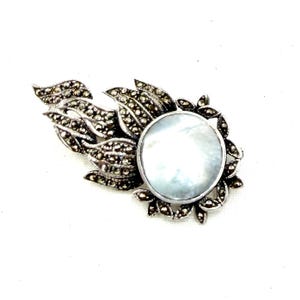 Vintage sterlingzilveren marcasietspeld broche dweil Hailey's Comet Celestial