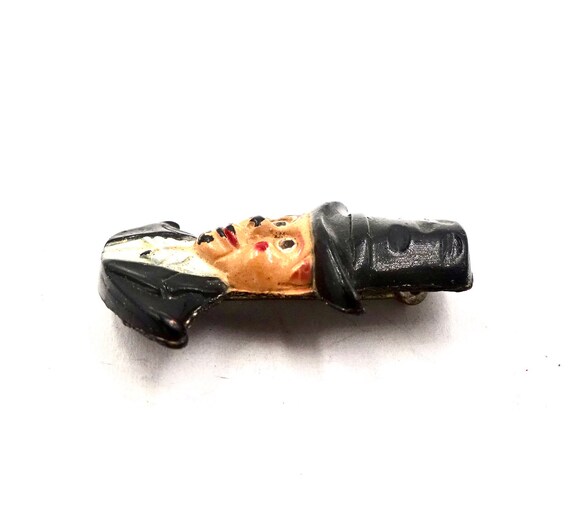 Vintage CHARLIE MC CARTHY Pin Hand Painted Black … - image 5