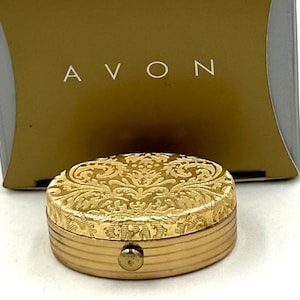 Vintage AVON PERFUME COMPACT Brocade Solid Perfume Glace' C588