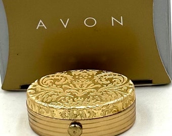 Vintage AVON PERFUME COMPACT Brocade Solid Perfume Glace' C588
