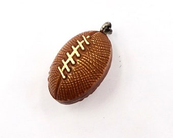 Vintage Plastic Football Charm Pendant Collectable Miniature Football Doll House Shadowbox Craft