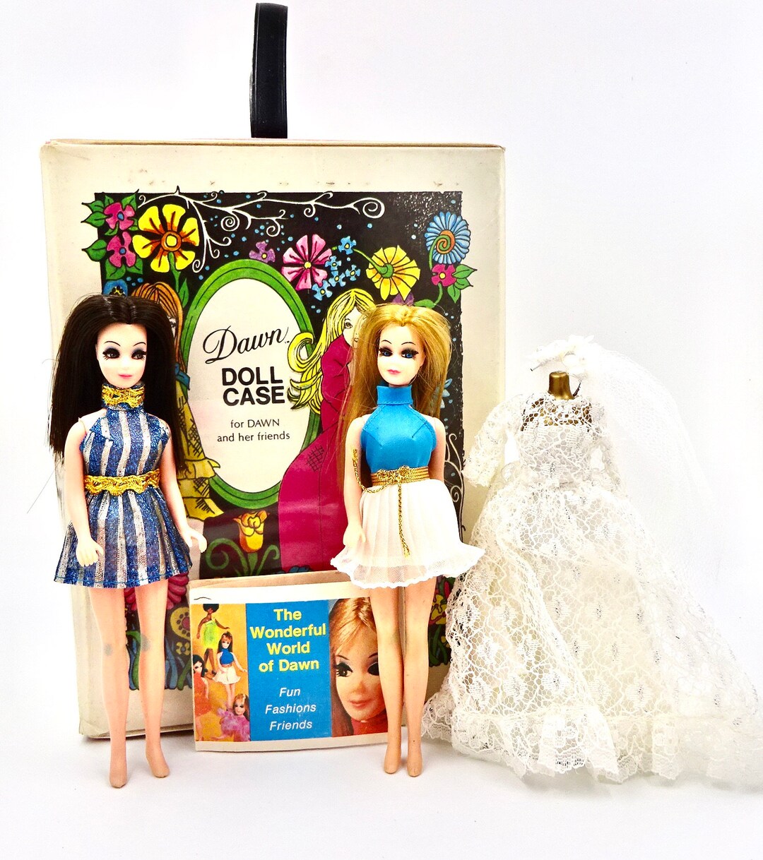 Vintage DAWN DOLLS in CASE 1970 Topper Dawn & Angie Clothes Etsy