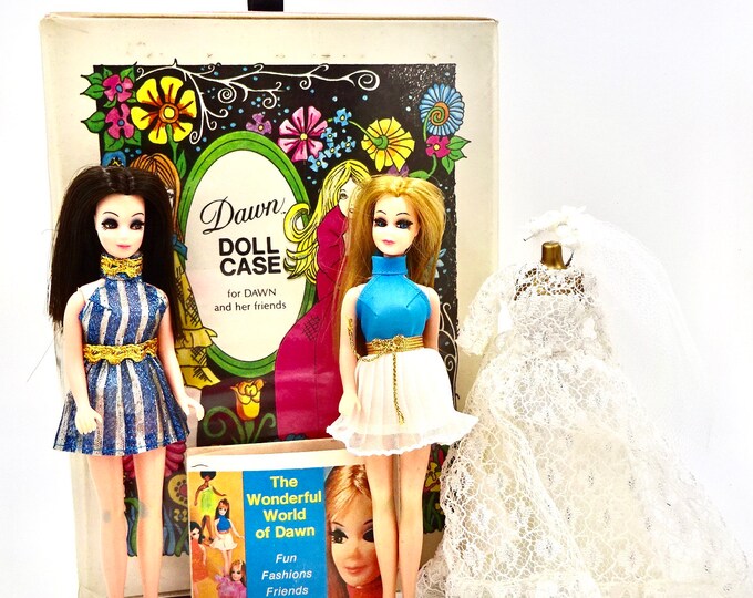 Vintage DAWN DOLLS in CASE 1970 Topper Dawn & Angie Clothes Etsy