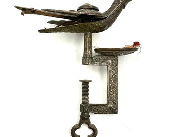 Antique Victorian Sewing Bird Clamp Tool Pin Cushion