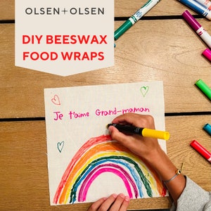 DIY beeswax wraps box, customizable beeswax wraps to do at home, kids activity, eco friendly gift