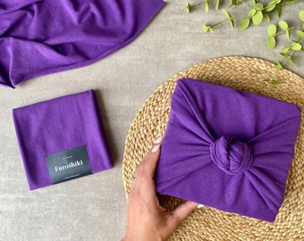 Purple furoshiki made in Canada from organic cotton