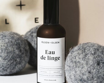 Eau de linge zero-waste bottle and essential oil Lavender, Lemon, Eucalyptus