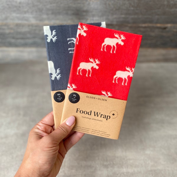 XL Beeswax wrap reusable eco friendly gift Moose