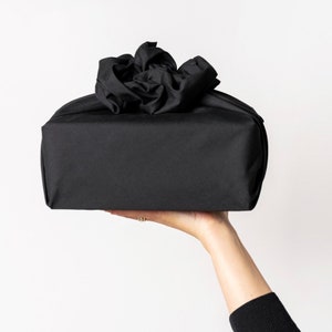 Reusable fabric gift wrapping black furoshiki Japanese wrapping image 1