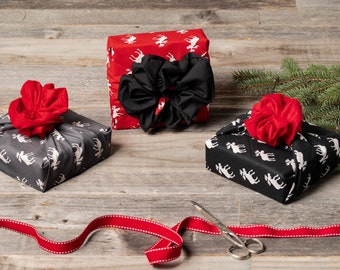 Special Holiday edition cloth gift wrap, Moose furoshiki