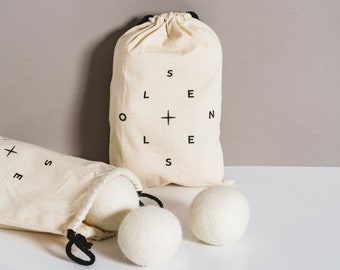 Balle pour sécheuse  en laine canadienne sac de 6 balles blanches 100% biodegradable