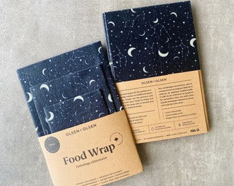 Organic Beeswax food wraps 3 pack made in Canada 100% biodegradable