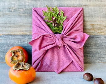 Gift wrap furoshiki made in Canada with organic cotton colour Fig