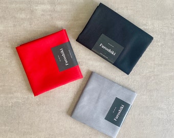 Special pack of 3 reusable gift wrapping furoshiki Colors: Black, Red & Gray