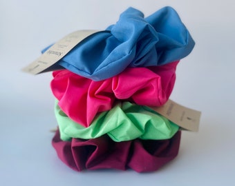 Scrunchies made in Canada from fabric scraps