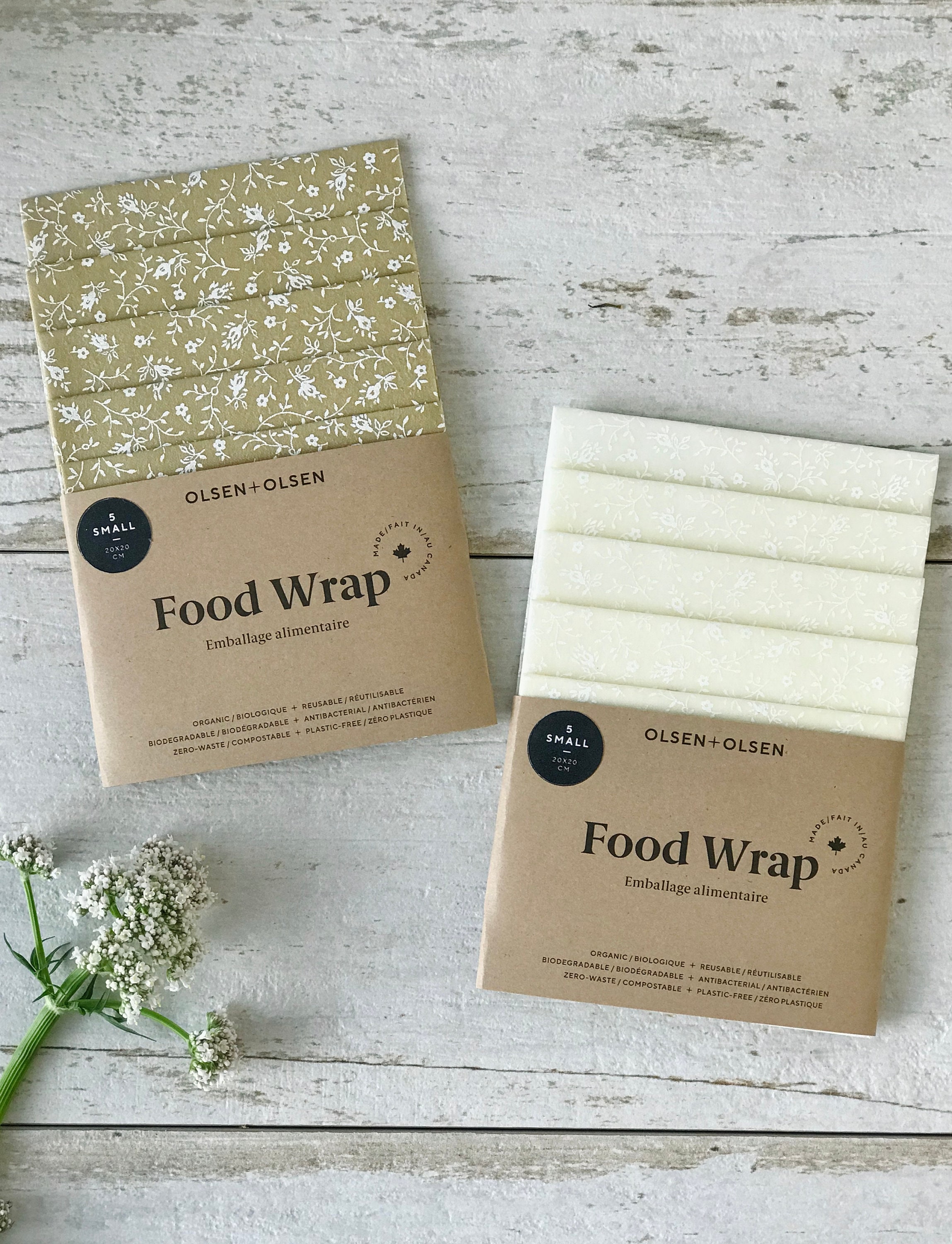 Beeswax wraps pack of 5 organic ingredients made in Canada Etsy