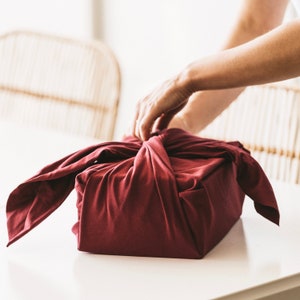 Sumac furoshiki made in Canada with organic cotton gift wrap image 4