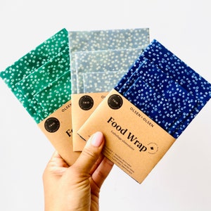 Pack of 3 beeswax wraps made in Quebec with organic ingredients image 1