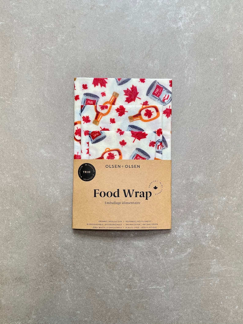 Pack of 3 beeswax food wraps zero waste gift image 5