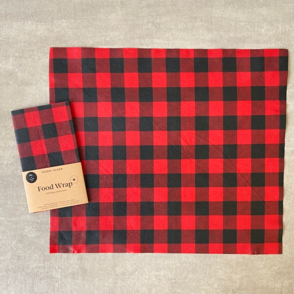 XL Beeswax wrap buffalo plaid organic ingredients