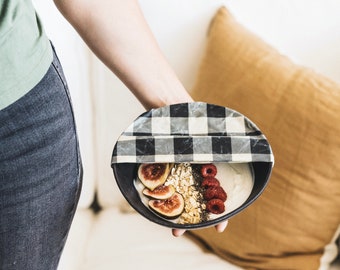 Beeswax wrap Black and white plaid Christmas gift zero-waste alternative