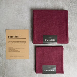 Raspberry furoshiki made in Canada with organic cotton gift wrap image 6