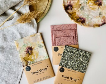 Kit of 7 Beeswax food wrap made in Canada with organic ingredients