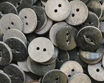 Vintage Buttons. Grey. 20 Buttons per Pack.