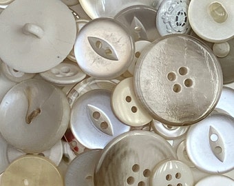 White Mixed Vintage Buttons