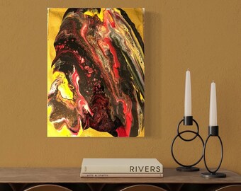 Acrílico original vertido de 12 x 16 con capa de resina "Desordenado"