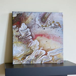 Original Pour Painting in Gold Tones &quot;Zion&quot;