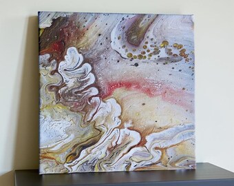 Pintura original vertida en tonos dorados "Zión"