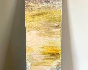 Pintura texturizada personalizada de técnica mixta de 12 x 36 en arenisca "Crestone"