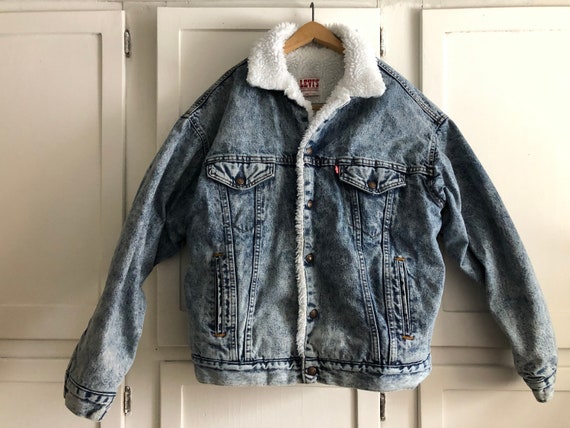 Denim Jacket, Vintage Levi's Large Stonewashed Blu