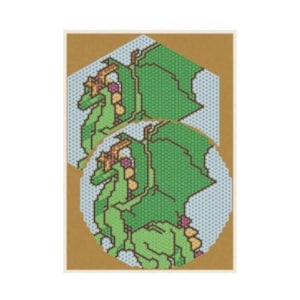 Dragón Verde - Patrón de tapete con cuentas