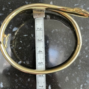 A 14 karat gold rose cut diamond snake bangle image 10