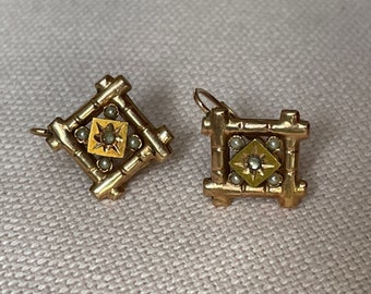 Ein Paar 14 Karat Rosegold viktorianische Ohrringe