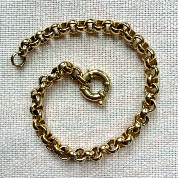 RESERVIERT - zweite Anzahlung - 14 Karat Gelbgold Vintage Erbsgliederarmband