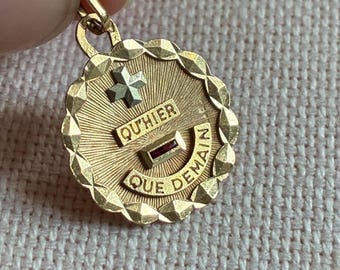 Pendentif Ancien Signé Augis En Or 18 Carats - Bijou Vintage Occasion - Or Jaune Ou Rose