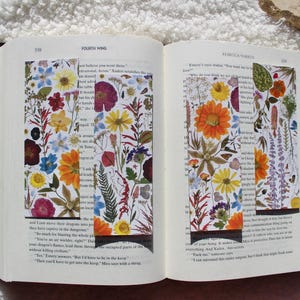 Pressed Flower Bookmarks | Pack of 4 | Gift for Book and Plant Lover | Cute Botanical Bookmarks