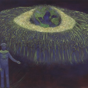 Wenskaart, afdruk van origineel schilderij "Welcome to the Peace Gathering"
