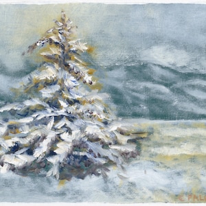 Wenskaart, landschapsserie New Mexico, "El Rito Snow Shine #3"
