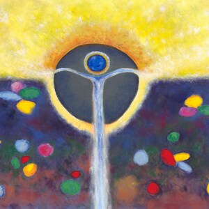 Wenskaart, afdruk van origineel schilderij "Deconstructie van verdriet"
