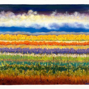 グリーティング カード、オリジナル絵画「裏庭の季節」のプリント