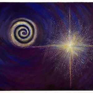 Archiv-Qualitätsdruck, Deep Space Galaxy und Brilliant Star Painting, "You Are Here"
