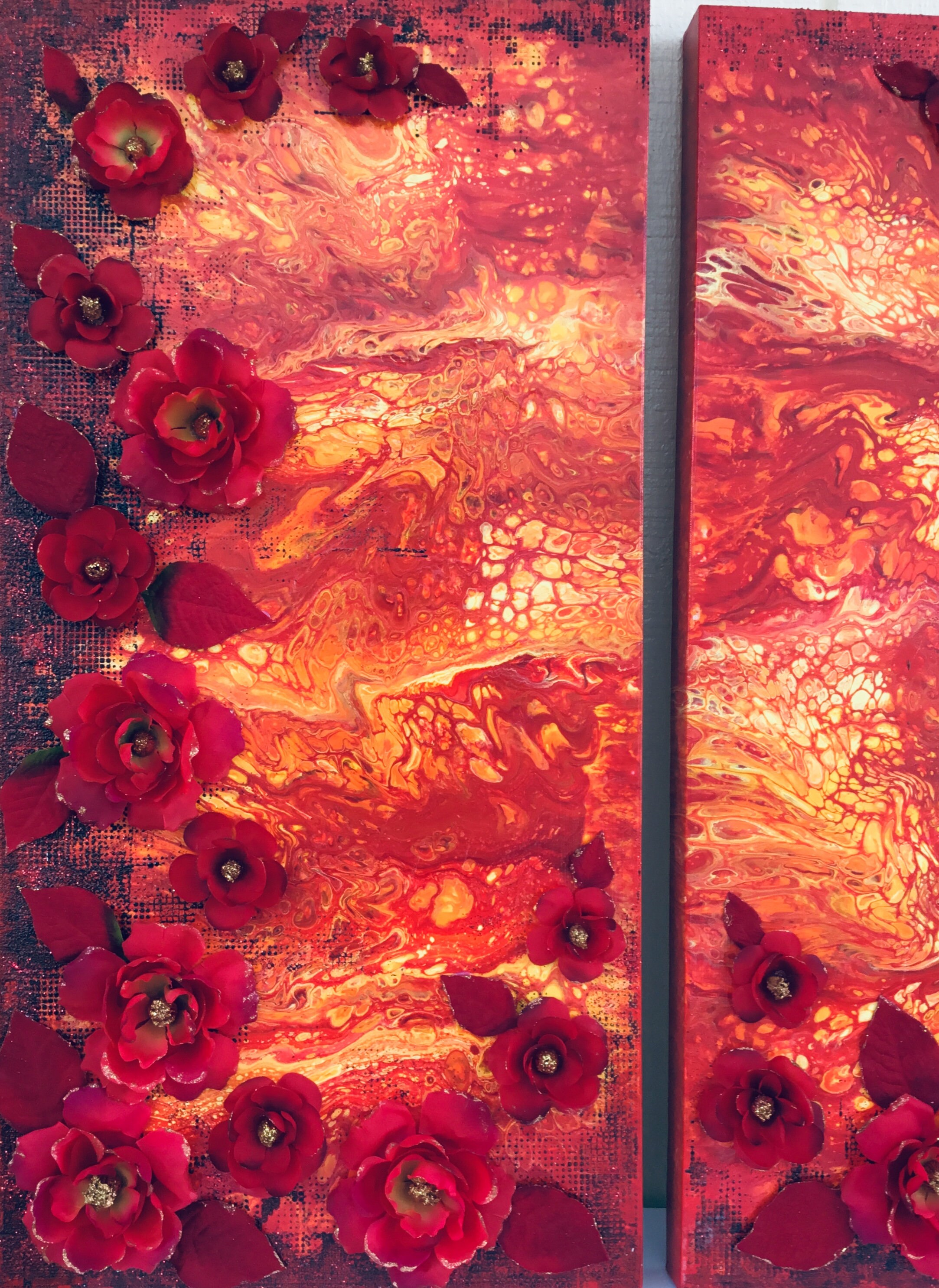 Elegante obra de arte orgánica / pintura acrílica original / | Etsy