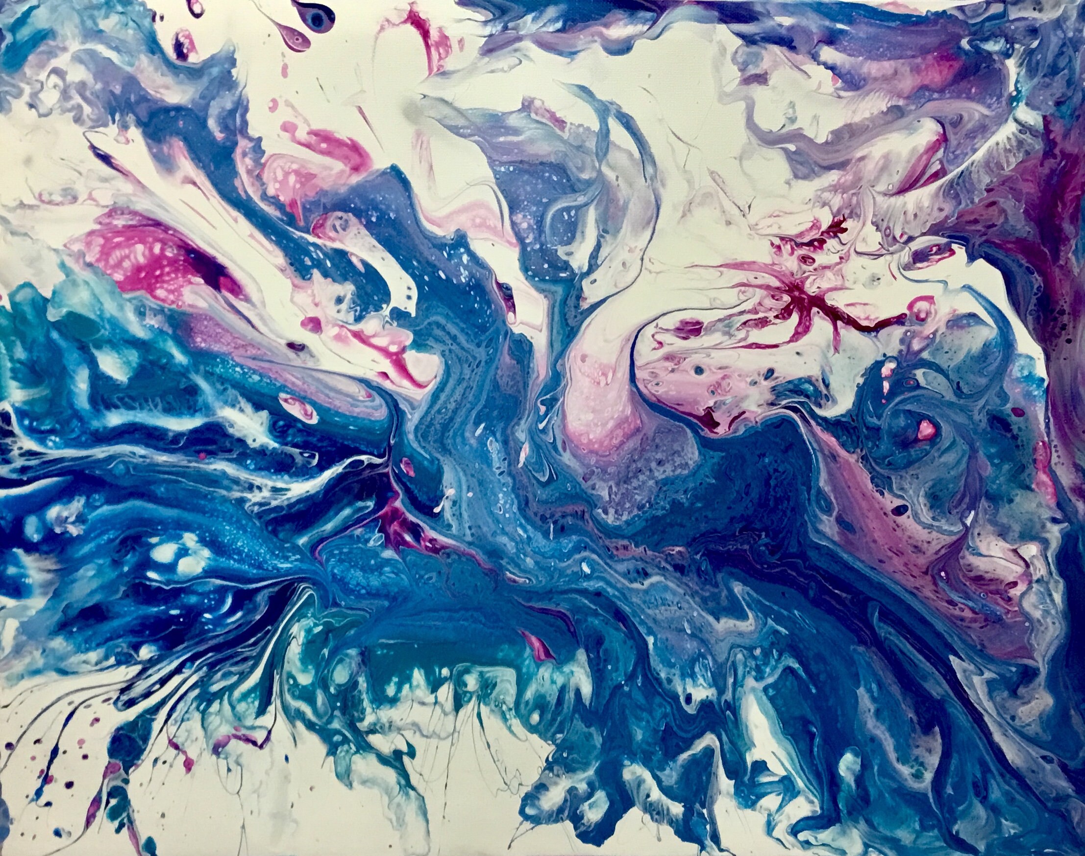 Original Abstract Art/elegant Organic Artwork/acrylic Painting on