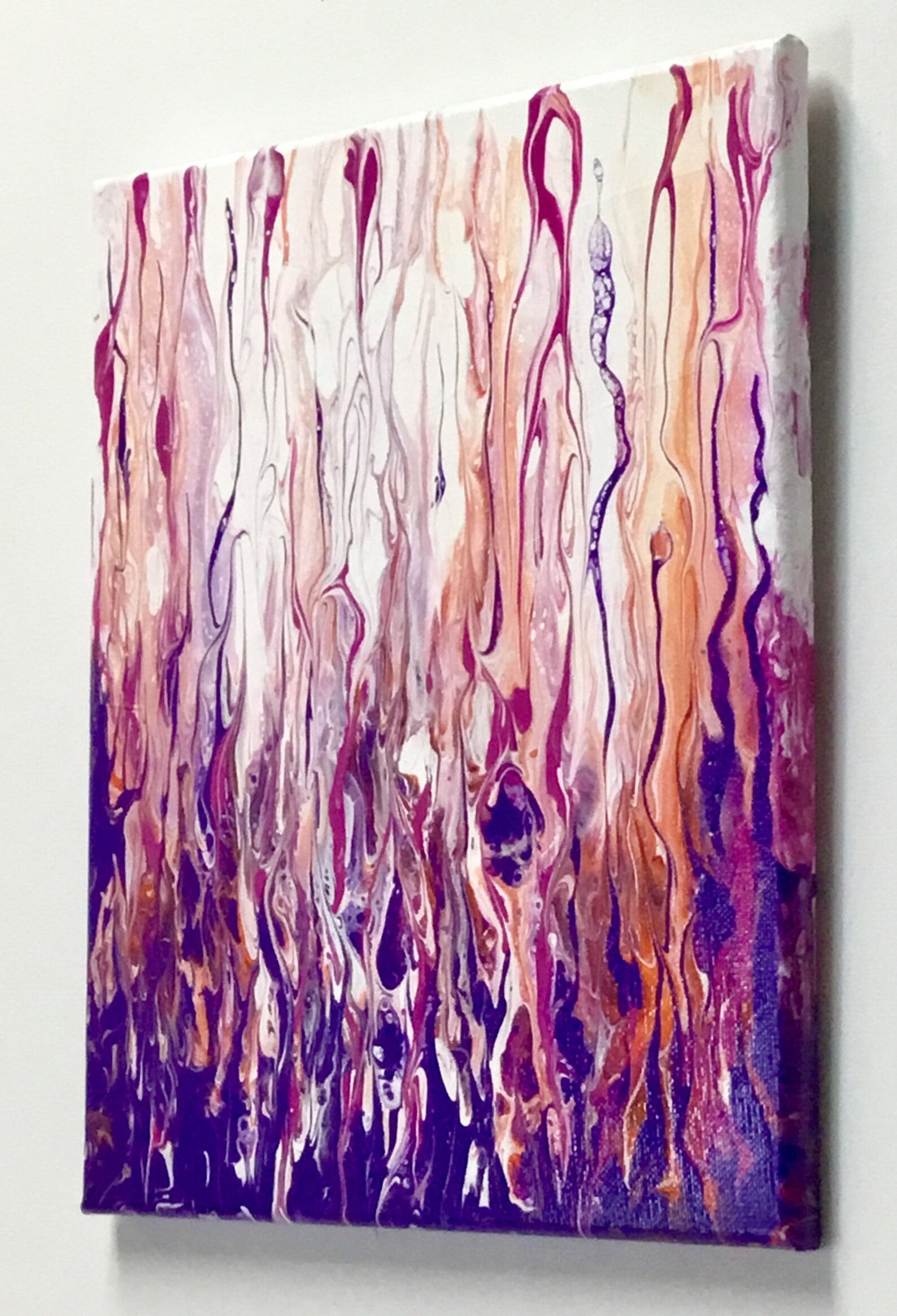 Original Abstract Liquid Pouring Painting on Stretched Etsy